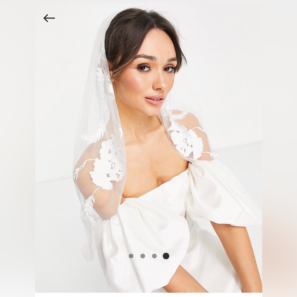 ASOS Edition hip-length floral embroidered veil